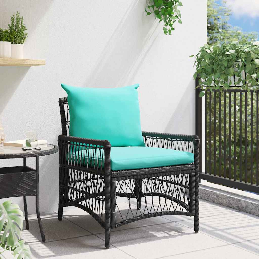 Gartenstuhl Schwarz 60 x 70 x 78 cm Poly-Rattan